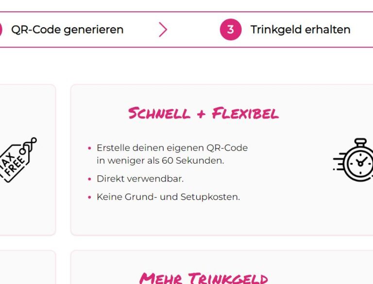 Trinkgeld digital per QR-Code