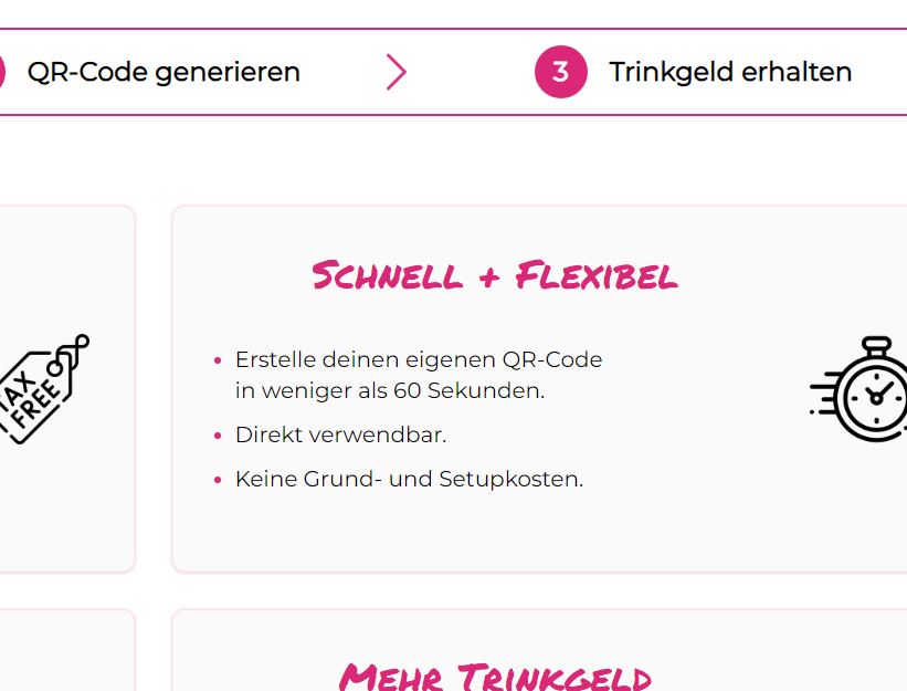 Trinkgeld digital per QR-Code