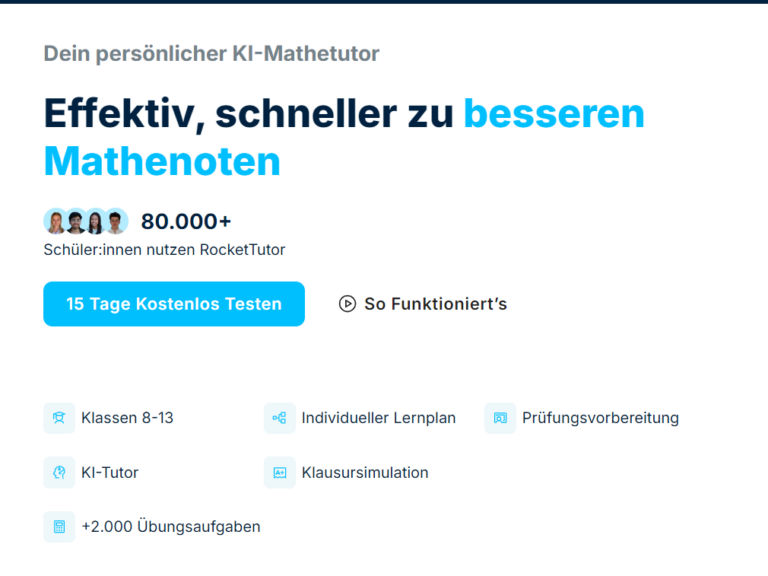 Tutor Preis ab 8,99 € und kostenlose Testphase: Rocket Tutor macht Mathe-Nachhilfe smart
