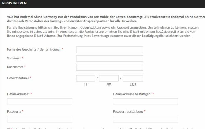 Jetzt bei DHDL Bewerben