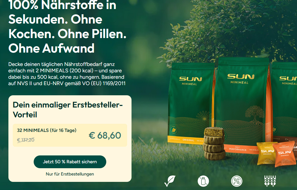 SUN Minimeal Erfahrungen