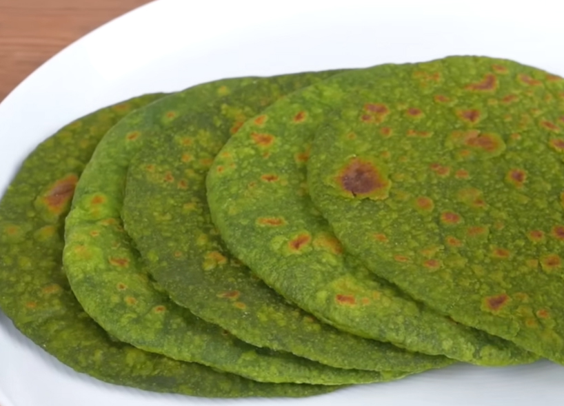 Haferfladenbrot Spinat ohne Weizenmehl Hefe und Backpulver