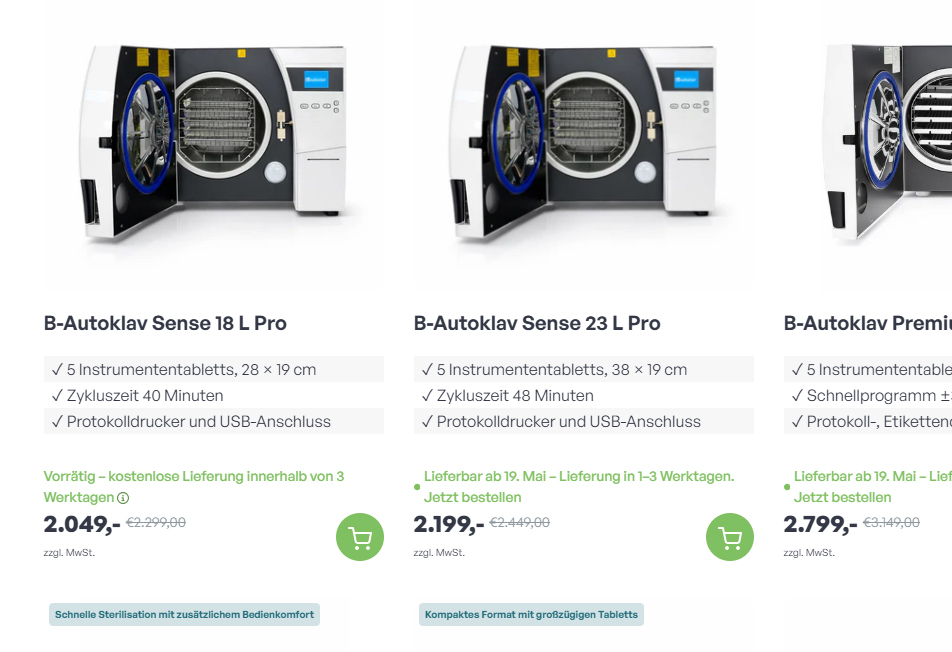 B-Autoklav 60% Rabatt! Zuverlässig